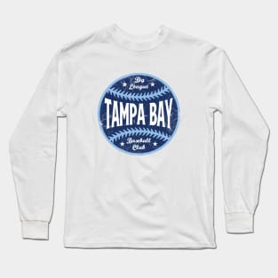 Tampa Bay Retro Big League Baseball - White Long Sleeve T-Shirt